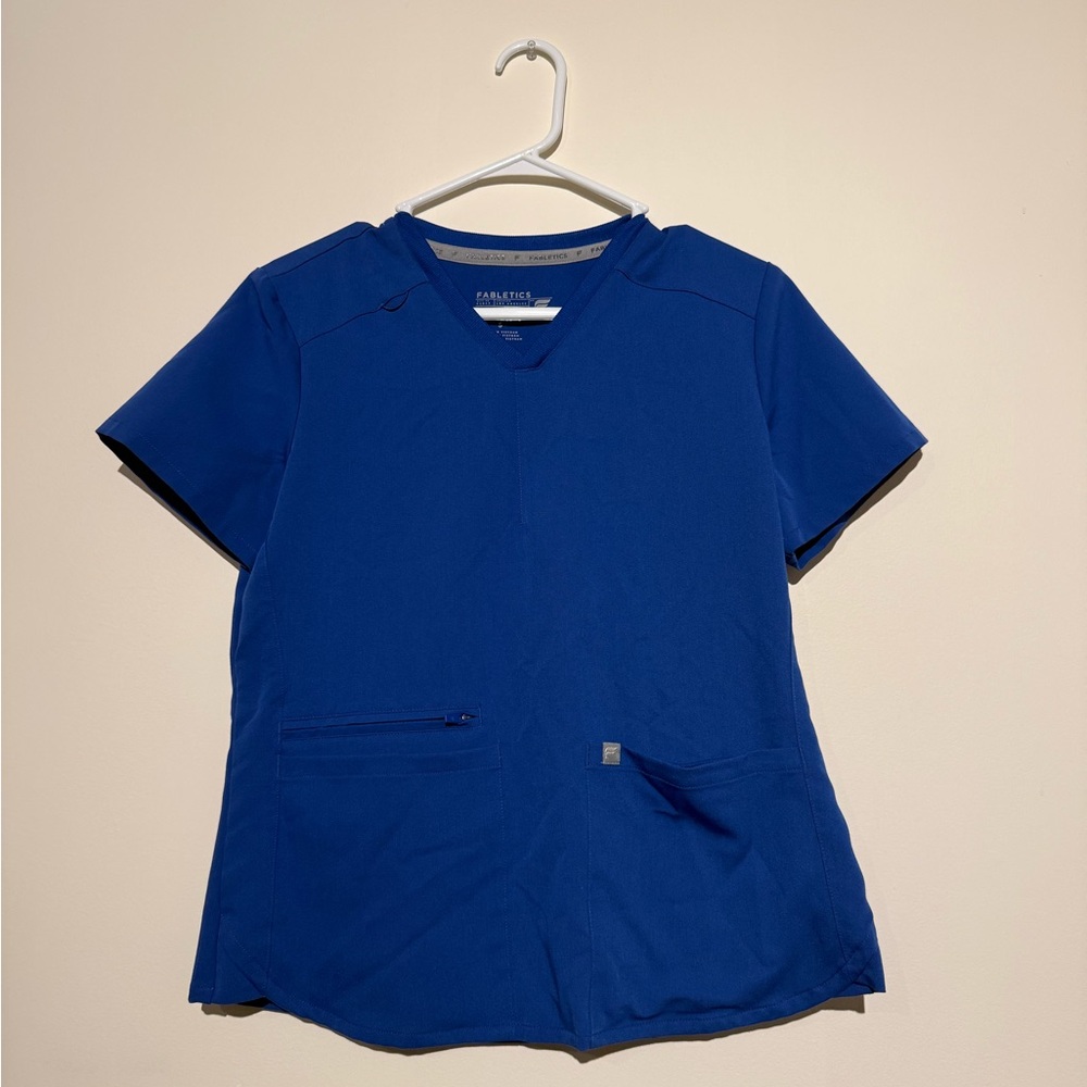 Fabletics Women’s Royal Blue V-Neck Scrub Top/ Straight leg bottom set